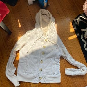 Abercrombie hoodie quilted on the inside color white size S